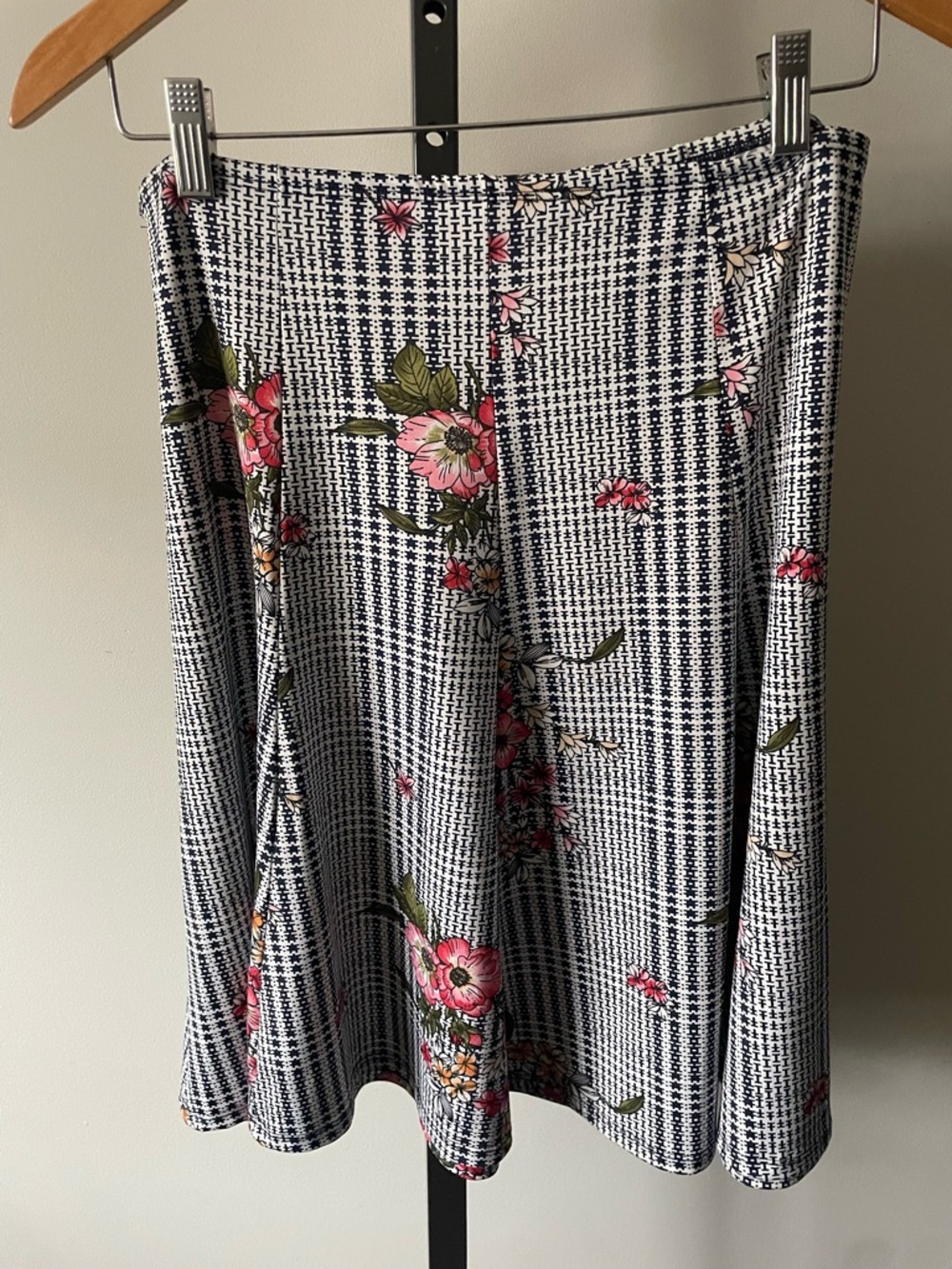 90s Y2K Vintage Vamp Whimsigoth Floral Midi Skirt A Line Grunge 1990s Flared